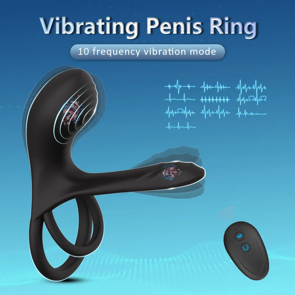 Double Anneau Pénien à Double Moteur - Retard d’Éjaculation et Renforcement de l’Érection | Sextoy Homme Adulte