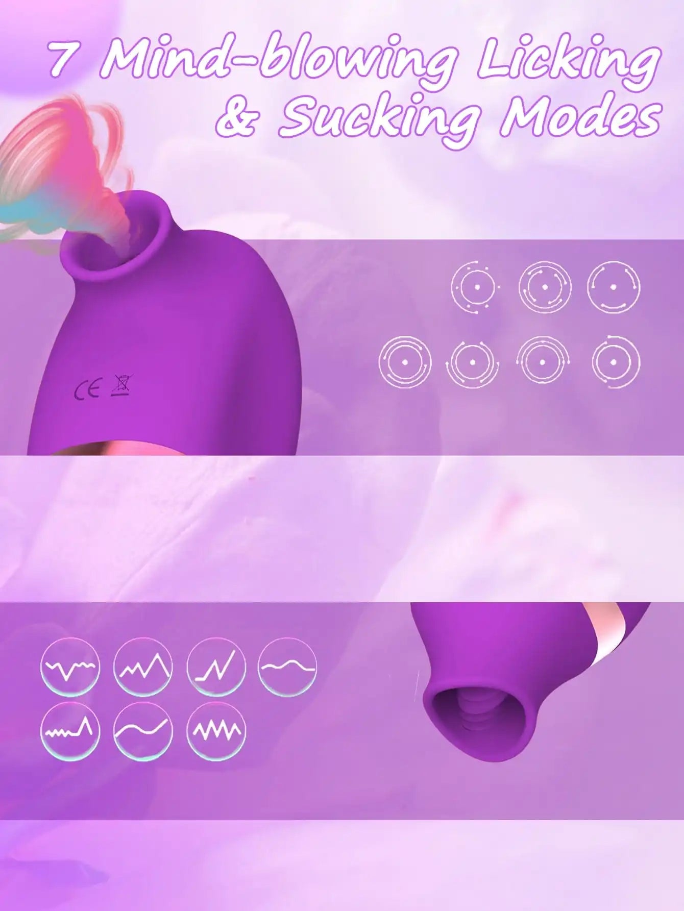 Stimulateur Clitoridien et Vaginal Double Action - Vibreur Succeur et Lècheur pour Femme | Sextoy Adulte