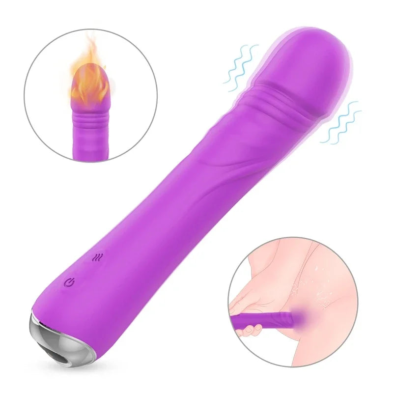 Baguette Vibrante Puissante en Silicone – Stimulateur Clitoridien et Vaginal – Vibromasseur G-Spot à Orgasme Rapide