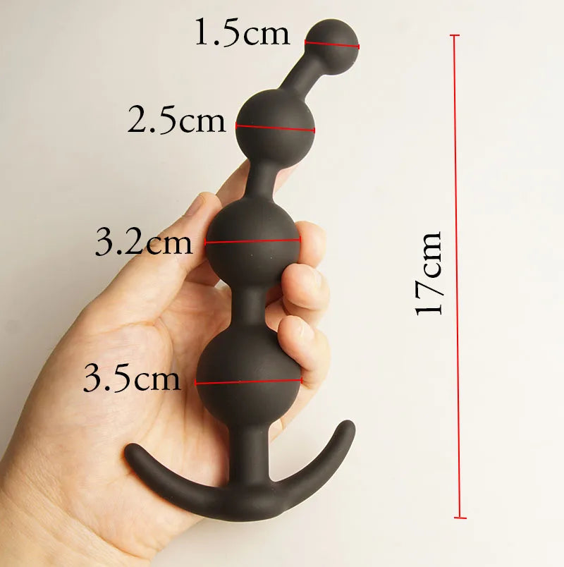 Perles Anales Longues en Silicone – Dildo Anal Progressif pour Entraînement, Massage Prostatique et Stimulation Anale