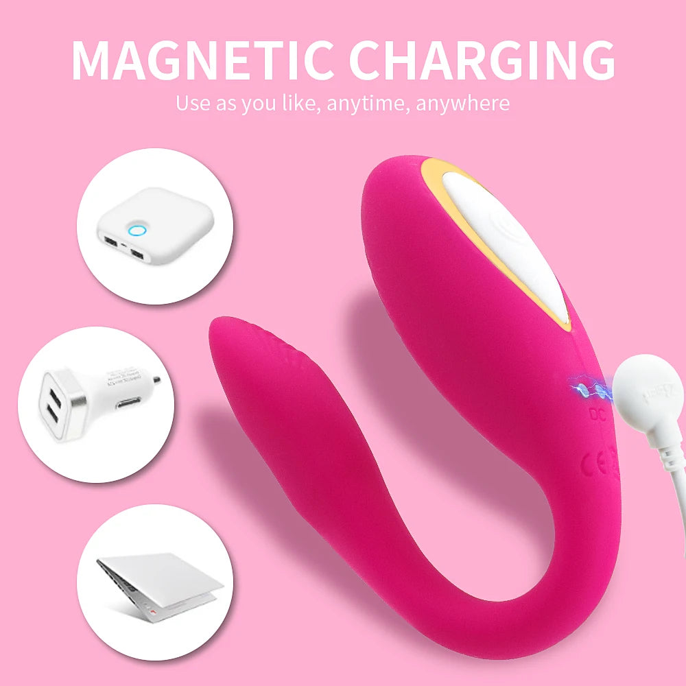 Vibromasseur Connecté 10 Modes – Port Discret en U, Télécommande Sans Fil, Stimulation du Point G pour Femme & Couple