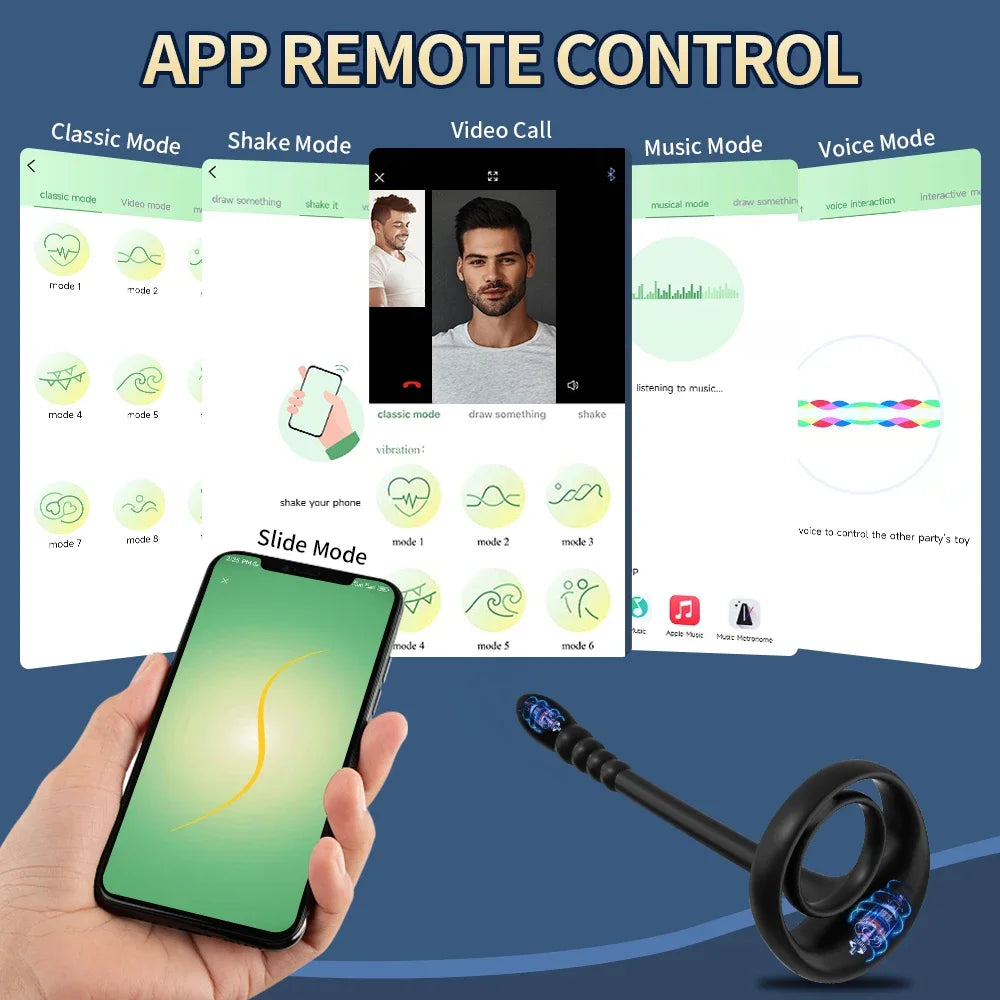 Vibrateur Prostatique Connecté - Sextoy Bluetooth pour Homme avec Anneau Pénien et Massage Testiculaire - Plug Anal et Cockring 3 en 1