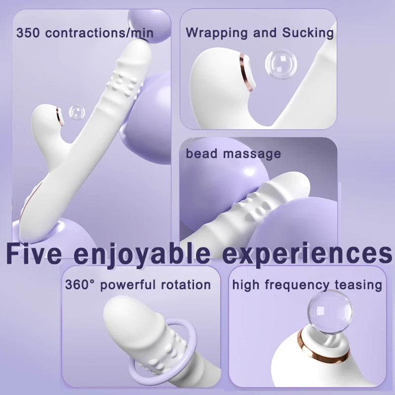 Vibromasseur Va-et-Vient Multifonction – Vibration, Succion & Léchage