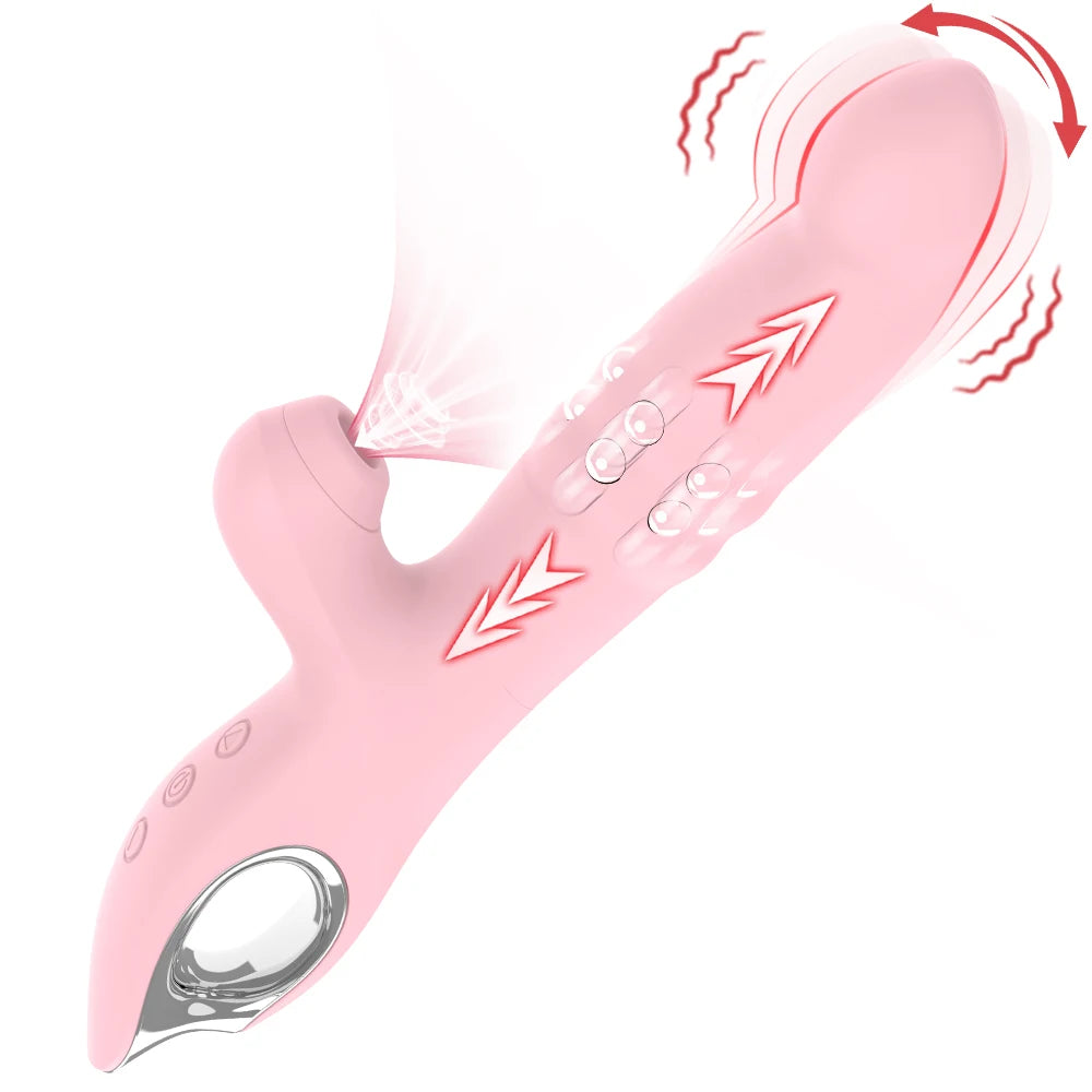 Vibromasseur Réaliste en Silicone avec Stimulateur Clitoridien – Dildo Pénétrant et Suceur de Clitoris
