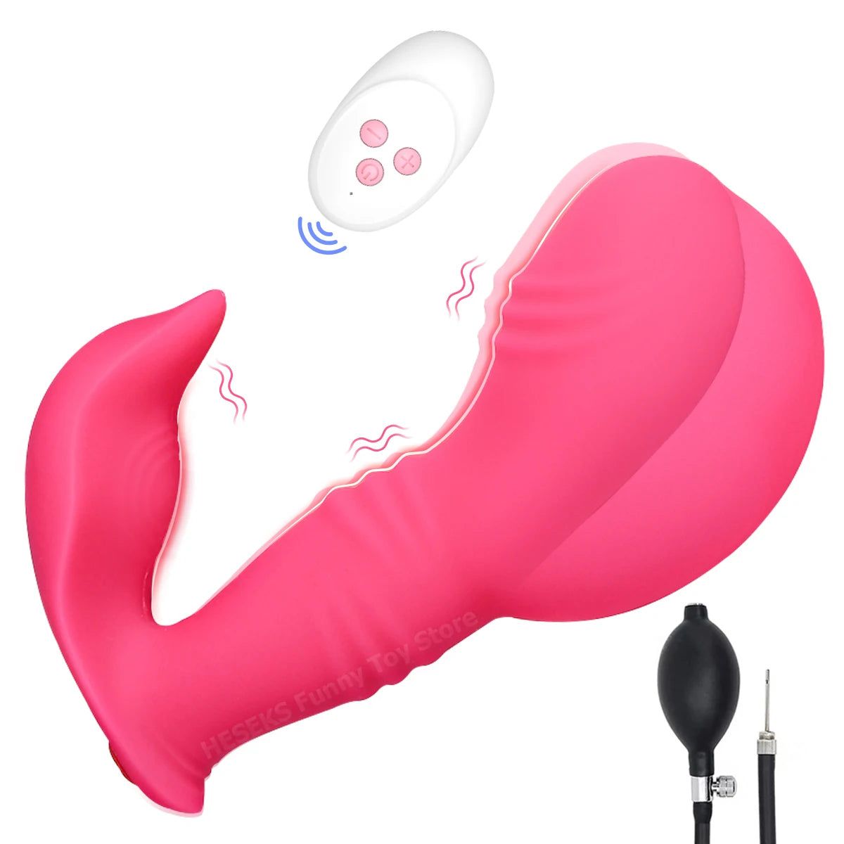 HESEKS Plug Anal Gonflable – Vibromasseur avec Télécommande & Stimulation Prostate/Vaginale