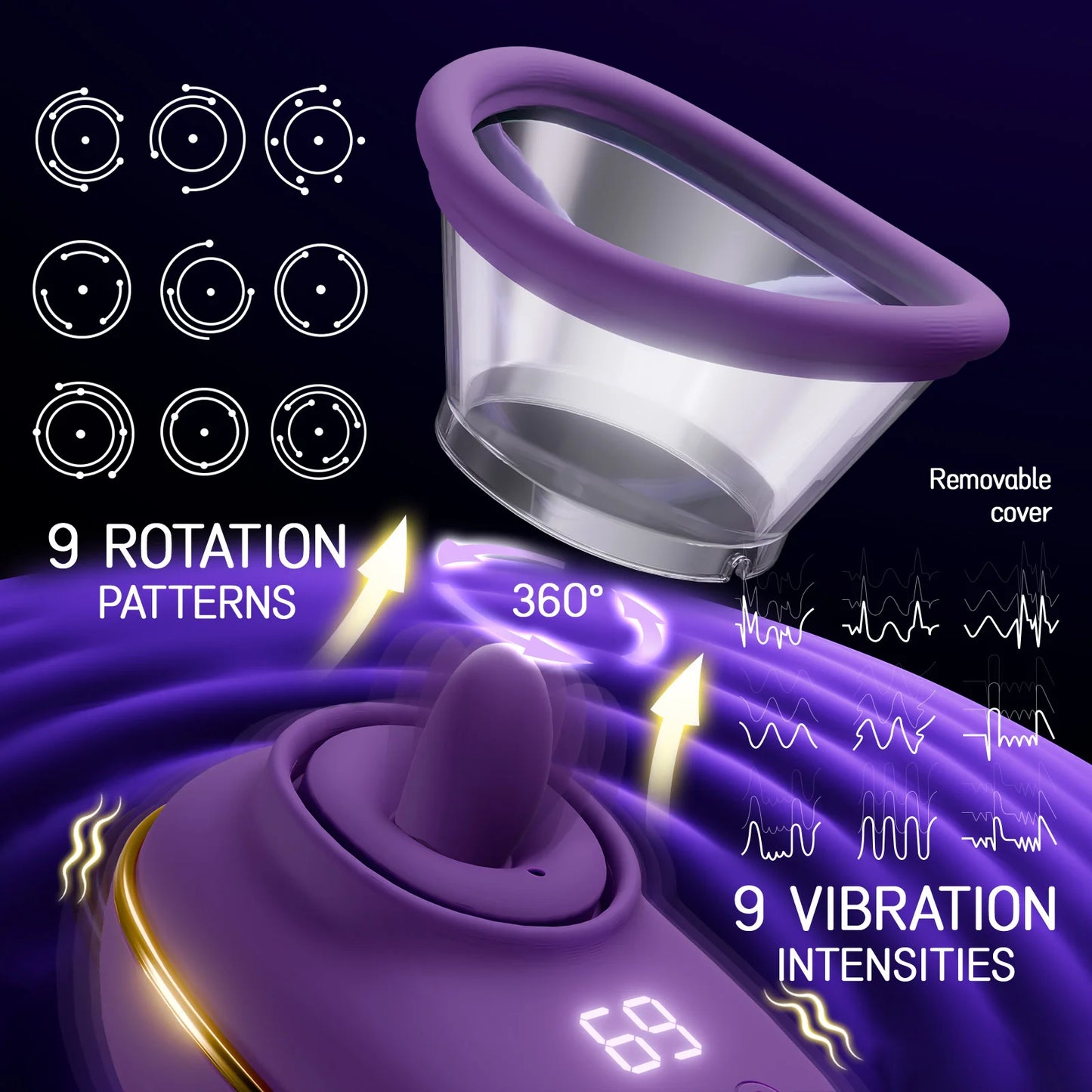 Vibromasseur Clitoridien avec Succion et Langue Léchante – Stimulateur Intime Multifonction pour Femme | Masturbateur Clitoris, Mamelons et Vagin