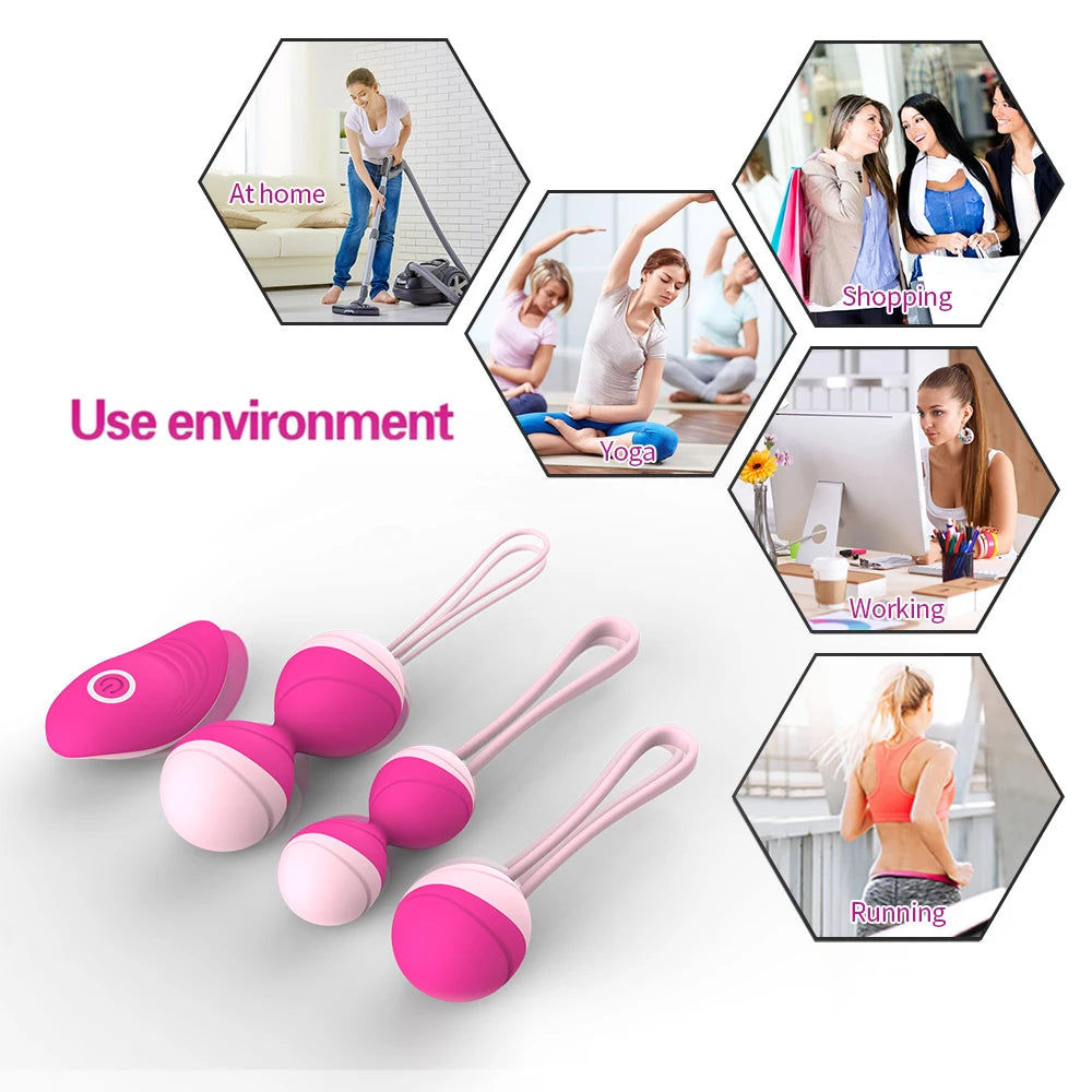 Boules de Kegel Vibrantes avec Télécommande – Œuf Vibrant pour Exercices Vaginal & Renforcement du Périnée