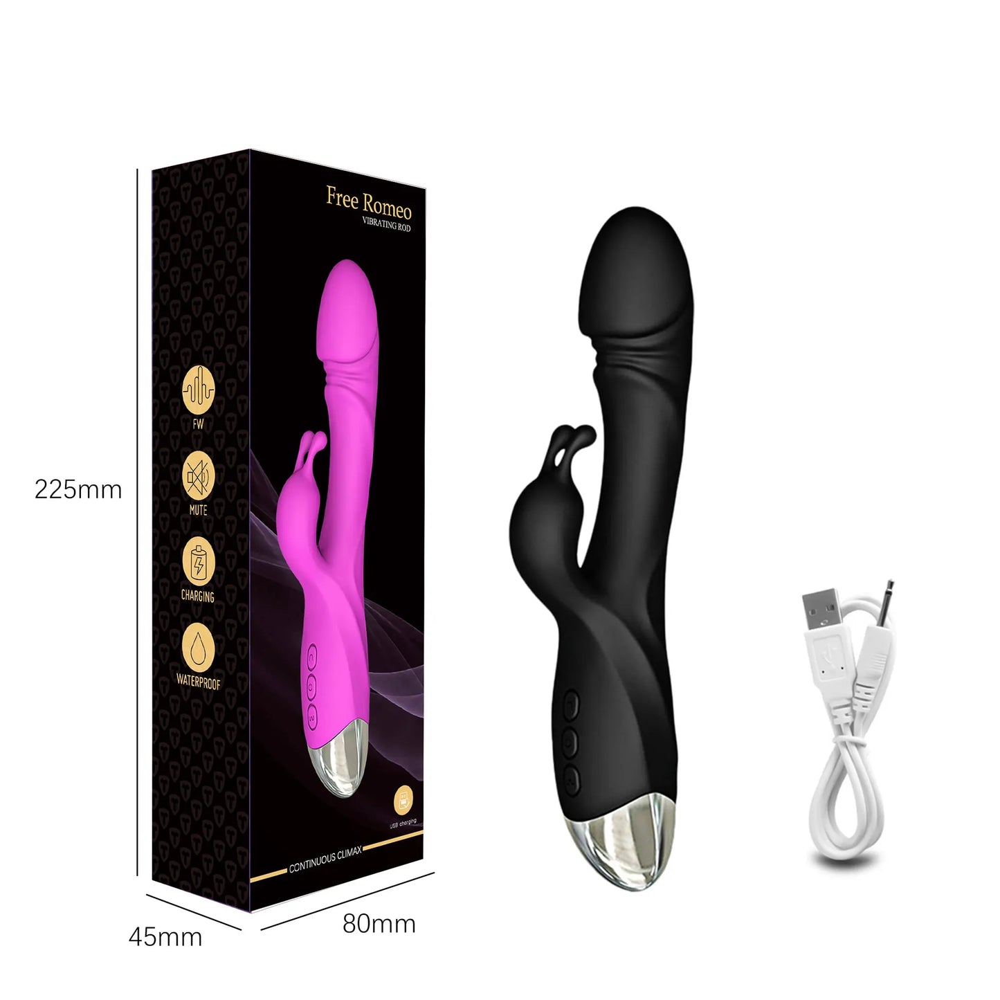 Vibromasseur Rabbit Puissant – Stimulation Point G, Clitoris & Seins