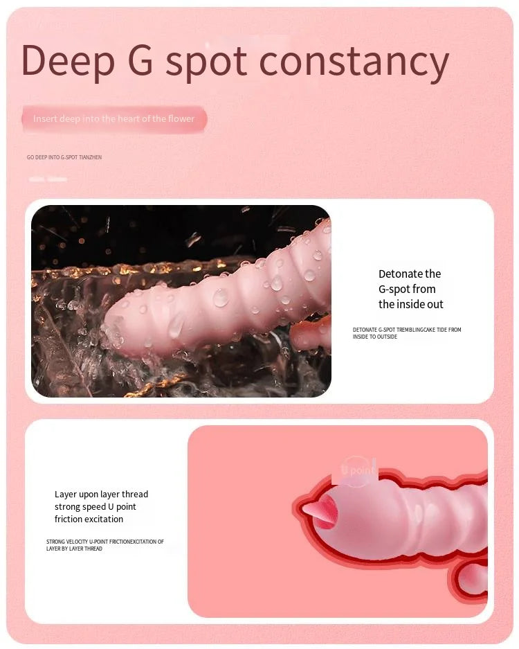 LickLip 3 en 1 – Vibromasseur Rabbit avec Fonction Léchage de Langue, Double Tige et Stimulation Triple | Sextoy Haute Précision pour Femme