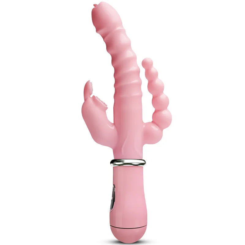 LickLip 3 en 1 – Vibromasseur Rabbit avec Fonction Léchage de Langue, Double Tige et Stimulation Triple | Sextoy Haute Précision pour Femme