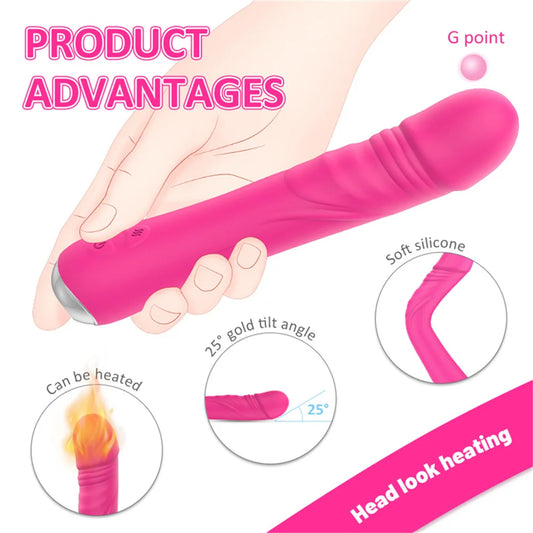 Baguette Vibrante Puissante en Silicone – Stimulateur Clitoridien et Vaginal – Vibromasseur G-Spot à Orgasme Rapide