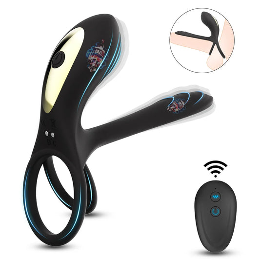 Double Anneau Pénien à Double Moteur - Retard d’Éjaculation et Renforcement de l’Érection | Sextoy Homme Adulte