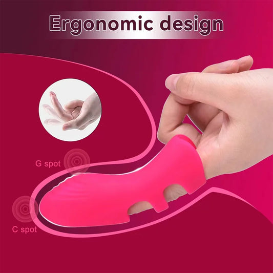 Vibrateur Doigt 10 Modes - Stimulateur Point G et Clitoris - Sextoy Féminin pour Masturbation et Jeux de Couple - Œuf Vibrant