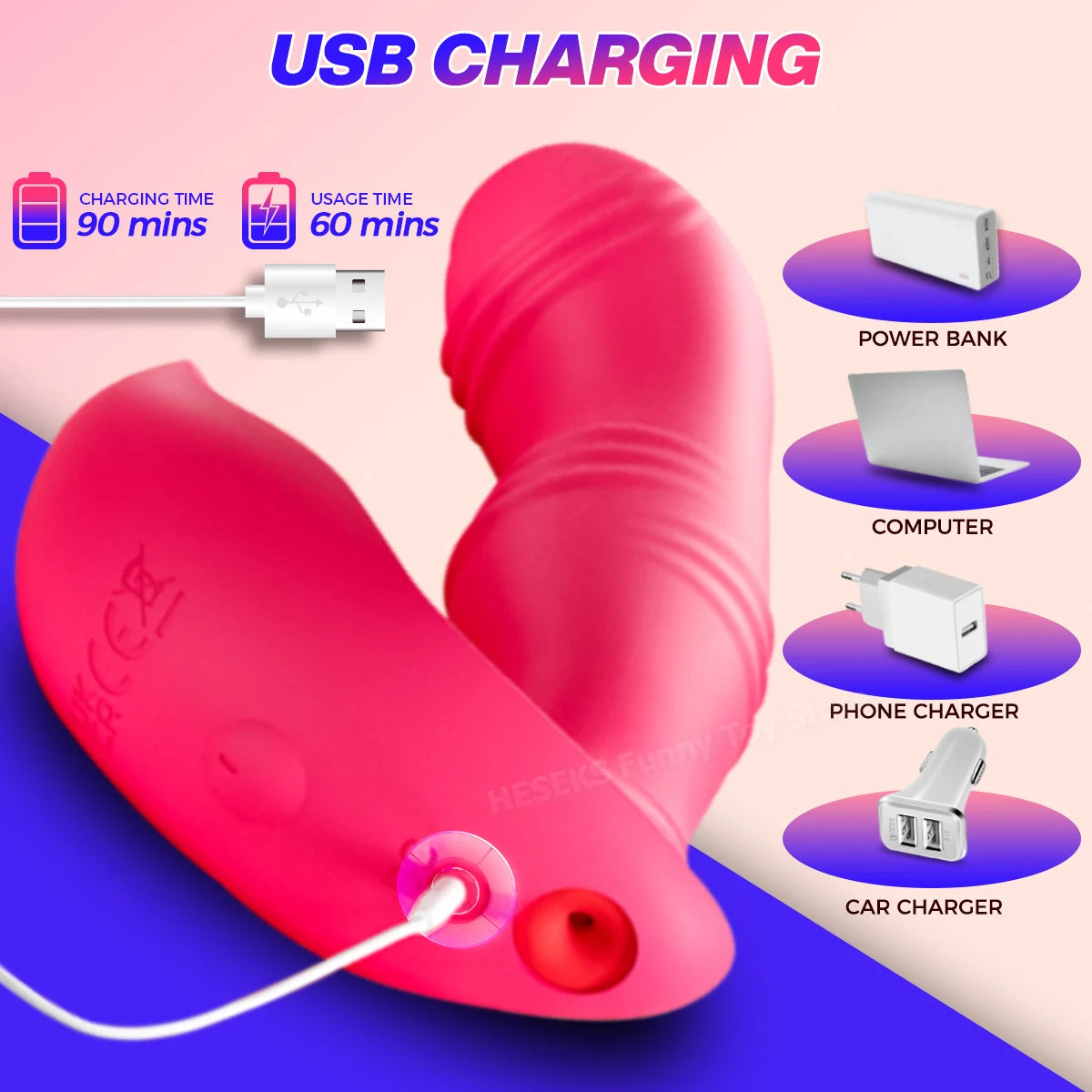 HESEKS Plug Anal Gonflable – Vibromasseur avec Télécommande & Stimulation Prostate/Vaginale