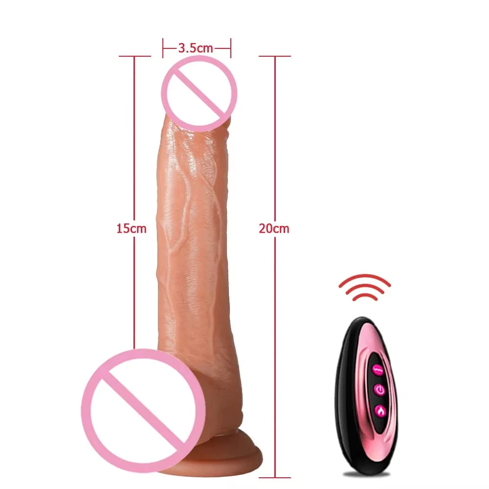 Gode Réaliste Téléscopique Vibrant Chauffant – Contrôle à Distance via Appli