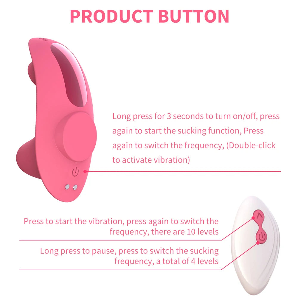 "Vibromasseur suceur de clitoris télécommandé – Stimulation intense, culotte vibrante discrète, plaisir sans les mains."