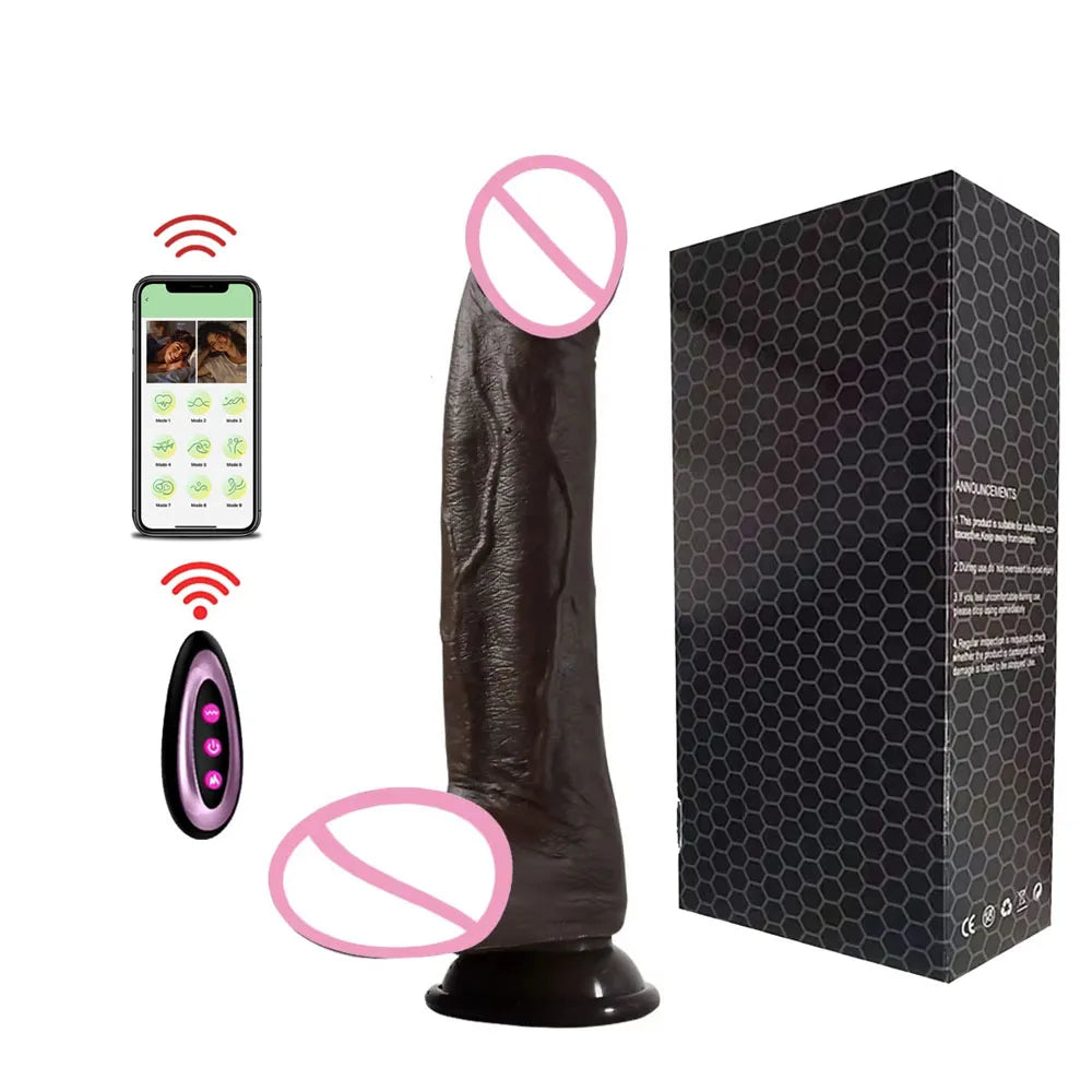 Gode Réaliste Téléscopique Vibrant Chauffant – Contrôle à Distance via Appli