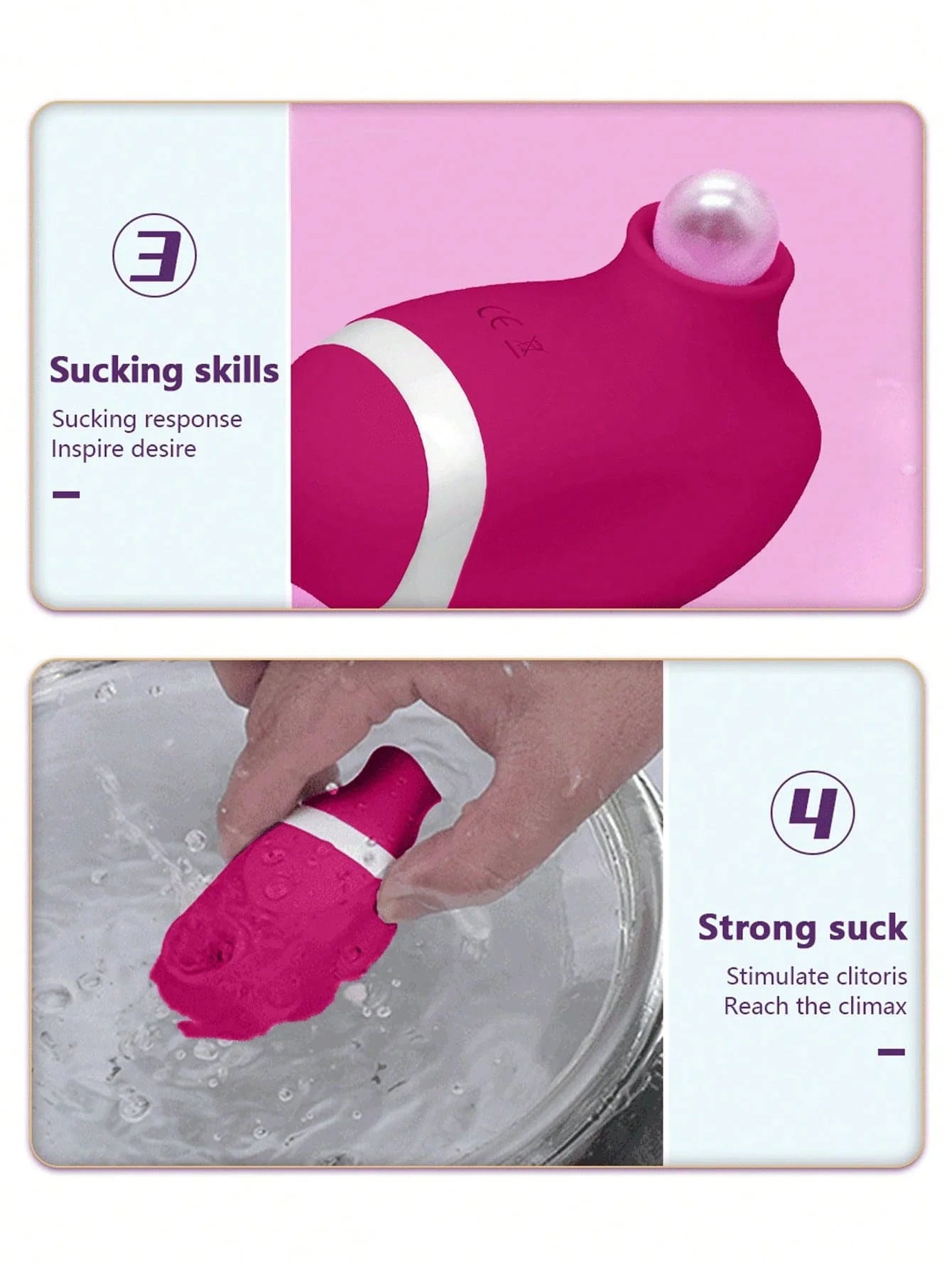 Stimulateur Clitoridien et Vaginal Double Action - Vibreur Succeur et Lècheur pour Femme | Sextoy Adulte