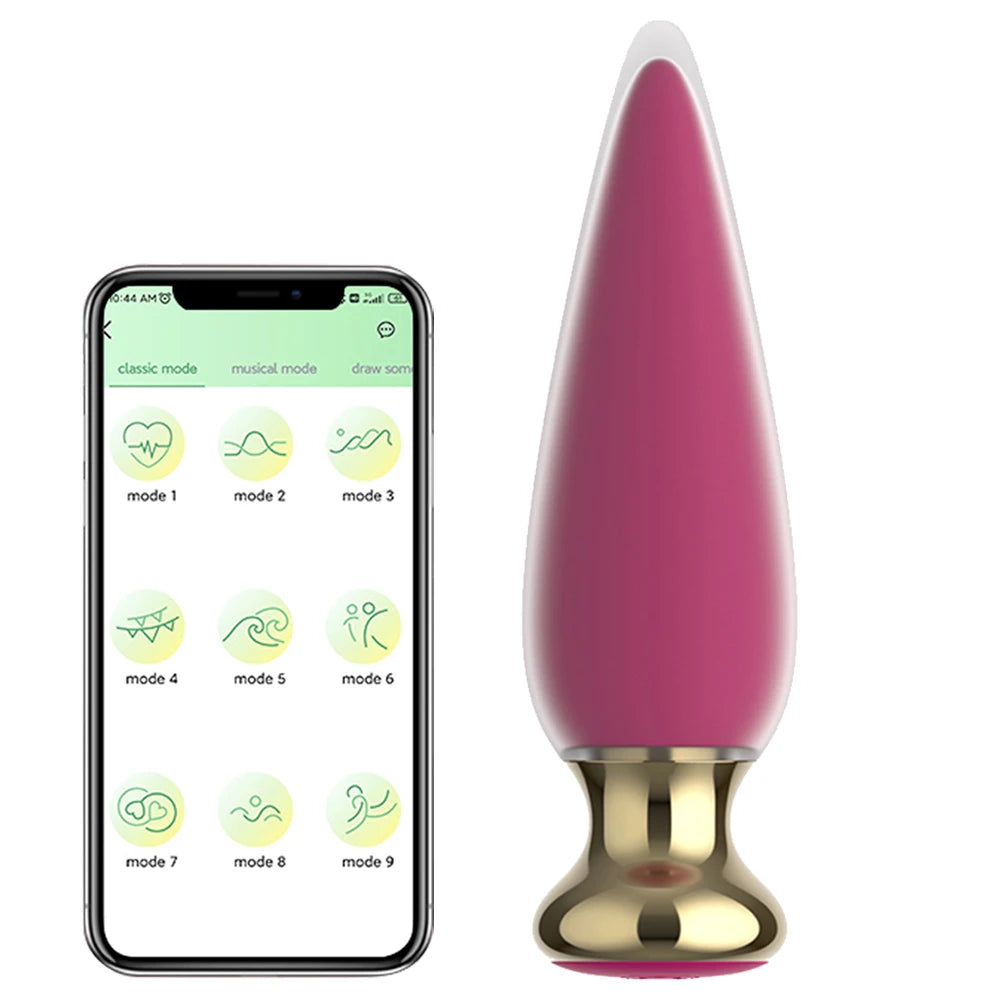 Plug Anal Vibrant Bluetooth - Télécommande via Application - Sextoy Unisexe Sans Fil pour Stimulation du Point G et Prostate - Compatible Homme/Femme