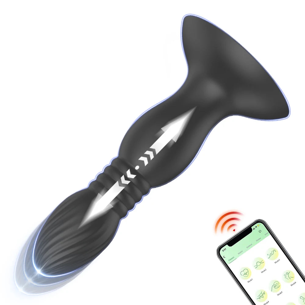 Plug anal vibrant connecté – Stimulateur de prostate masculin avec contrôle à distance via application Bluetooth, pour une expérience de plaisir intense et personnalisée.
