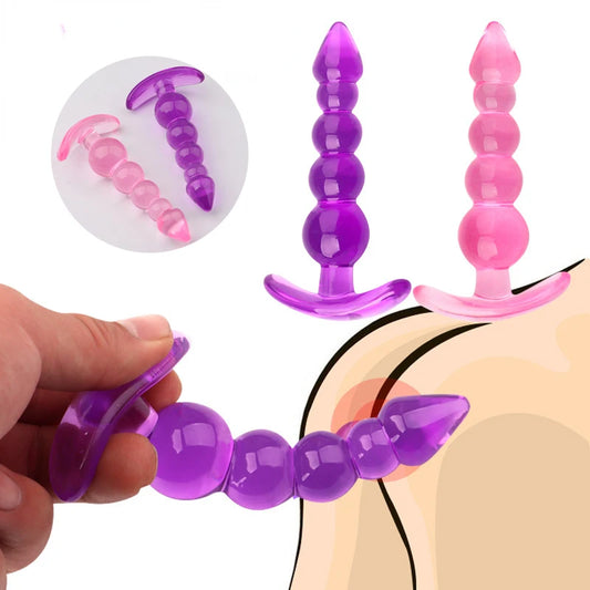 Plug Anal Silicone Souple – Perles Progressives & Massage Prostatique | Sextoy Unisexe pour Homme & Femme