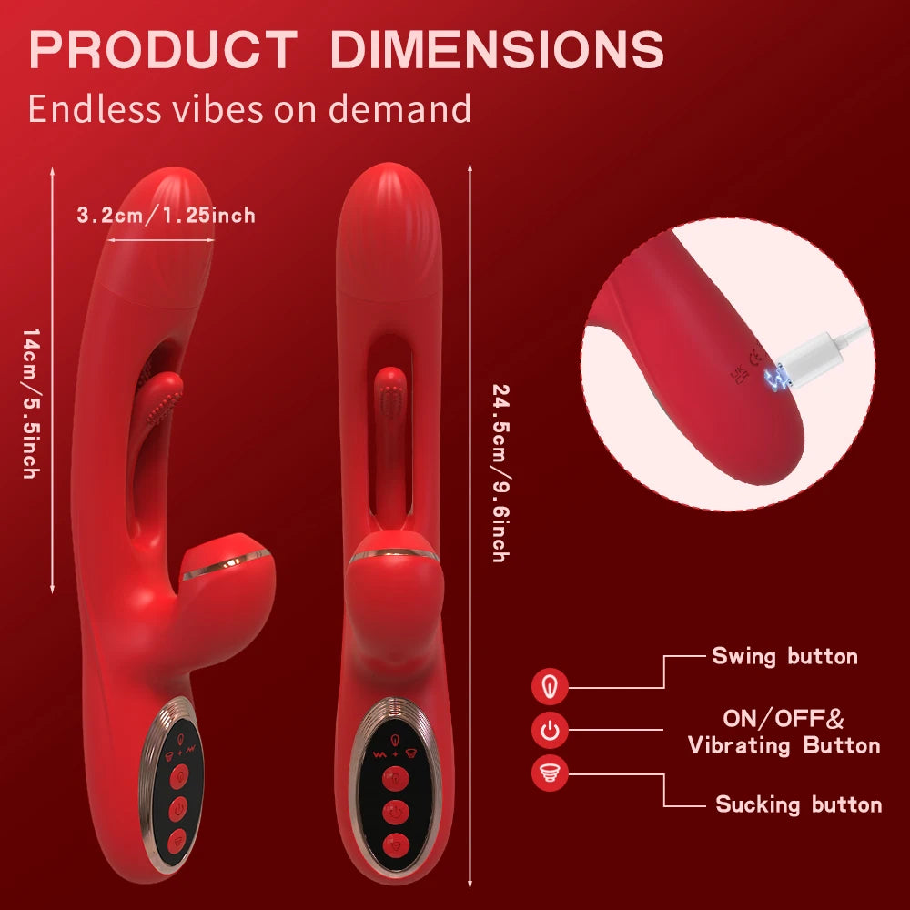 Stimulateur clitoridien nouvelle génération – Vibromasseur "Lapin" avec tapotement, vibration et succion pour des sensations intenses et ciblées