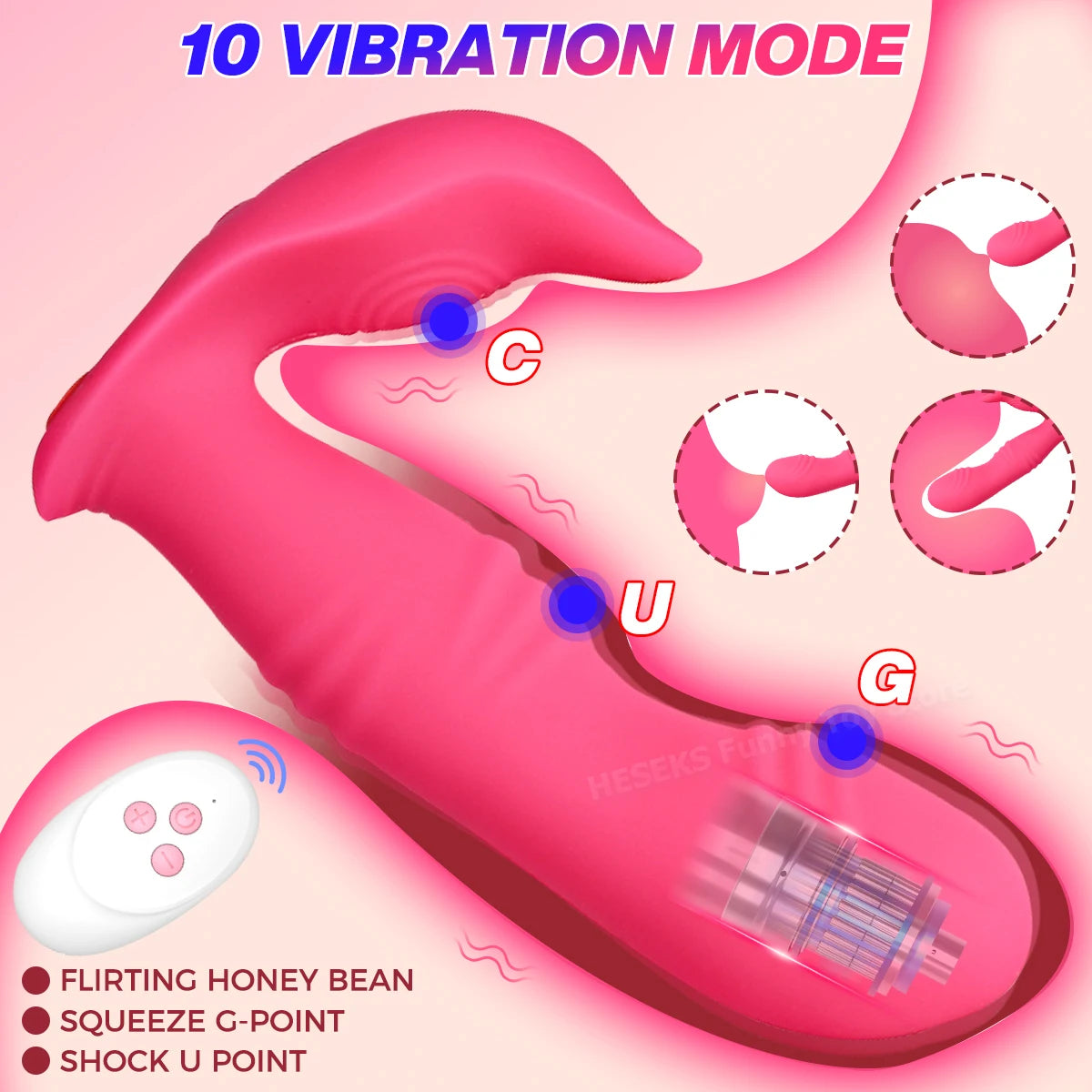 HESEKS Plug Anal Gonflable – Vibromasseur avec Télécommande & Stimulation Prostate/Vaginale