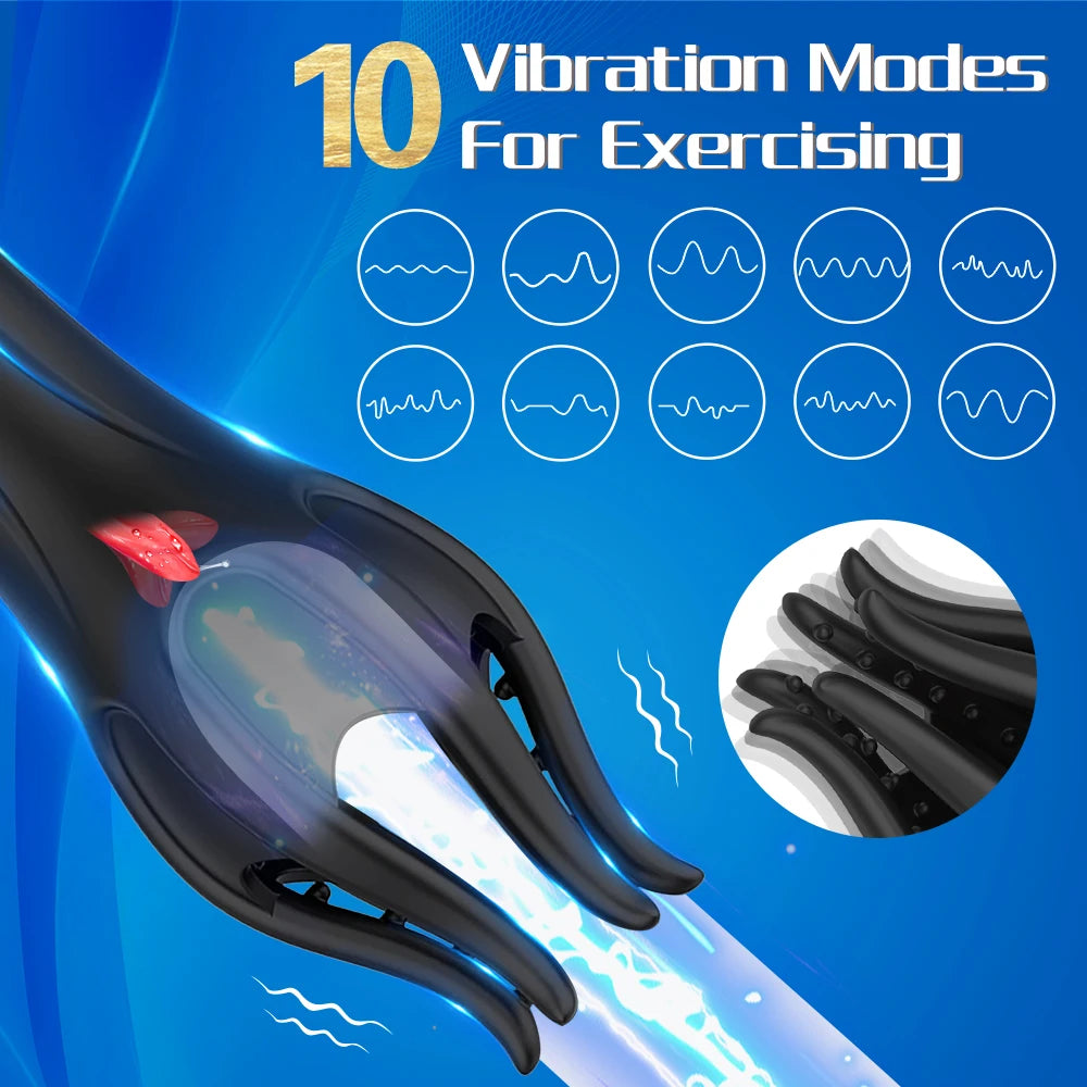 Stimulateur Vibrant pour Gland – Entraînement à l’Éjaculation Retardée et Plaisir Masculin