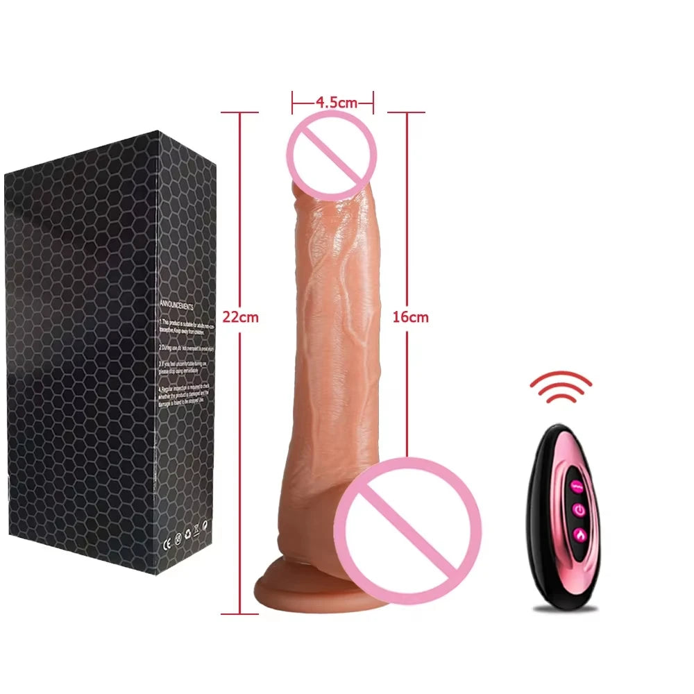 Gode Réaliste Téléscopique Vibrant Chauffant – Contrôle à Distance via Appli