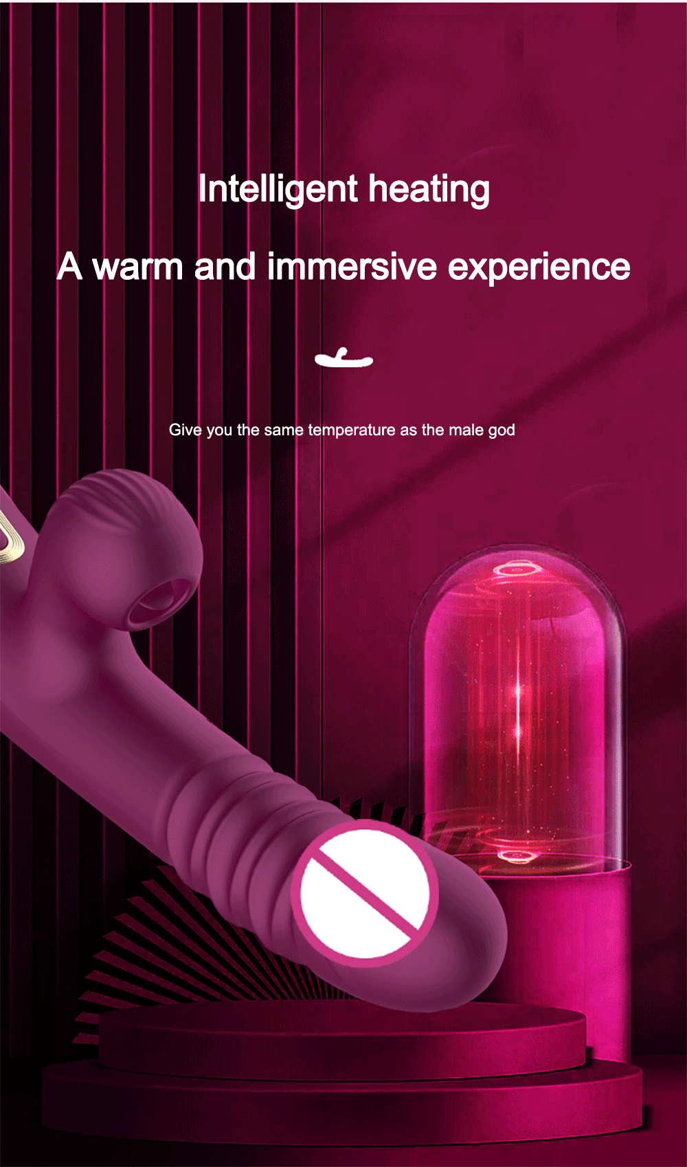 Vibromasseur Poussant Automatique – Stimulation Point G & Clitoris avec Fonction Succion