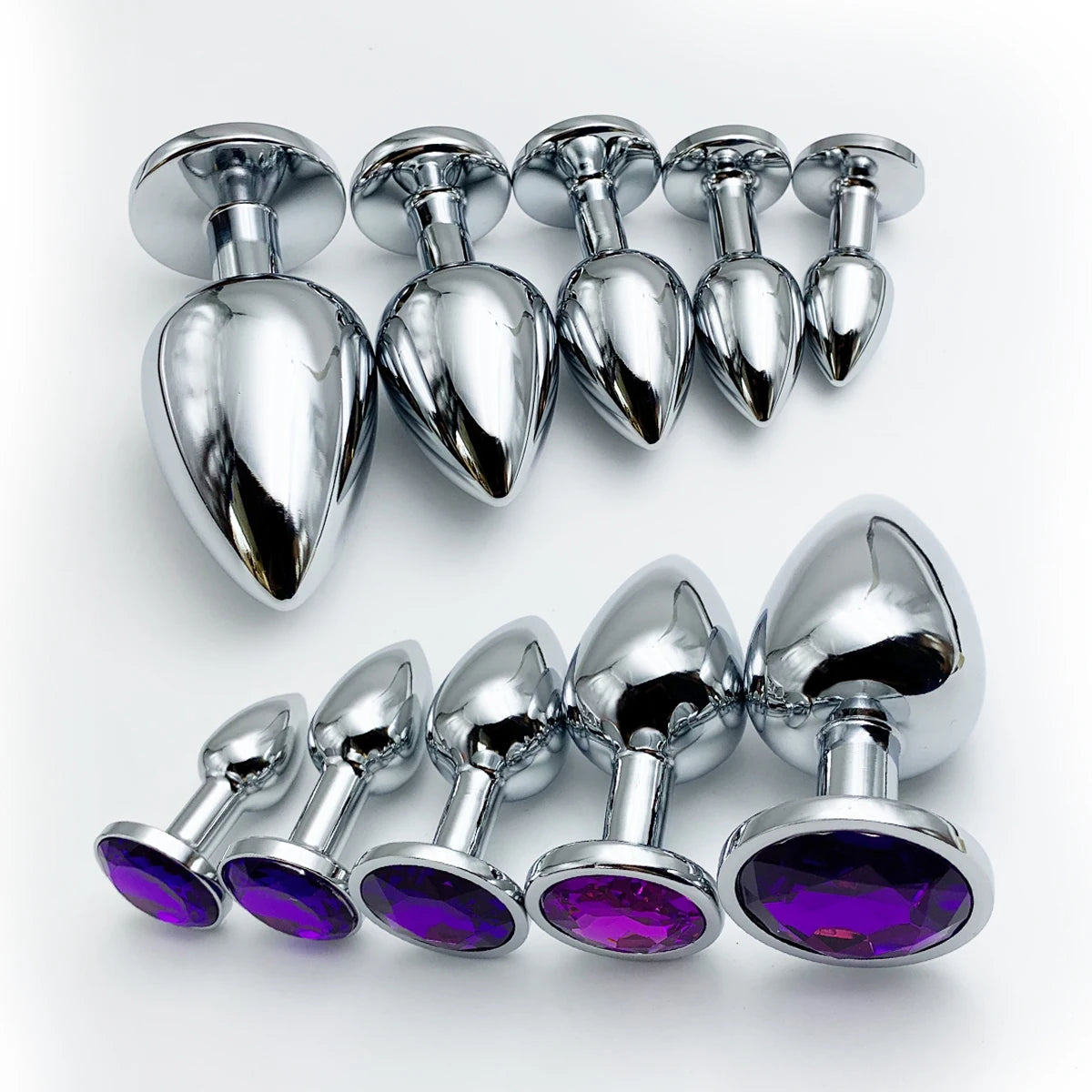 Plug Anal Métallique avec Base Bijou - | 5 Tailles Disponibles
