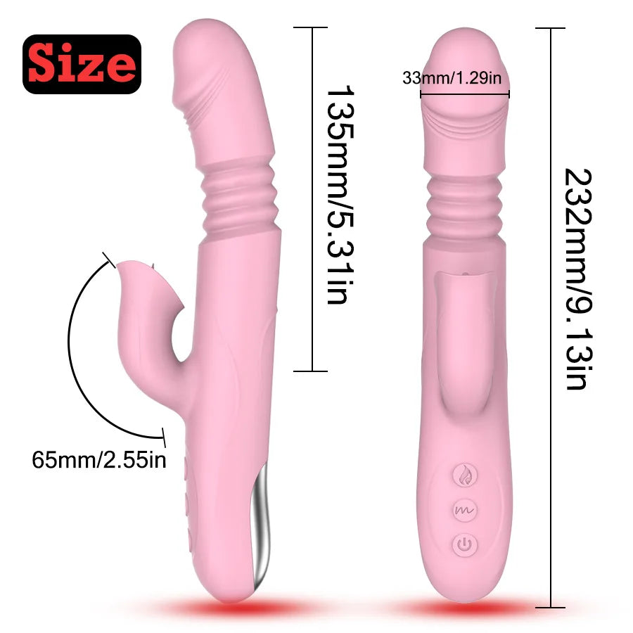 Stimulateur 2 en 1 Léchage + Vibration – Sextoy Chauffant pour Femme