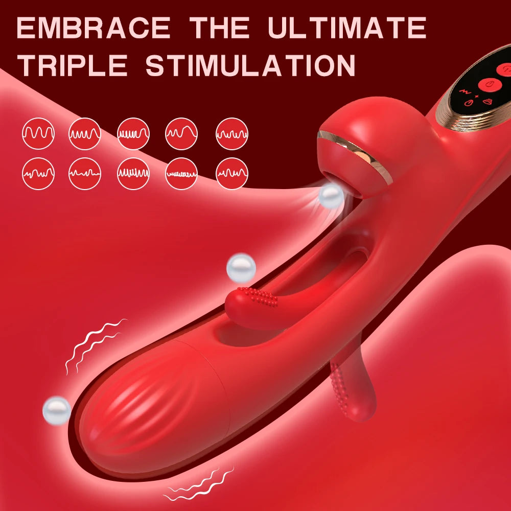 Stimulateur clitoridien nouvelle génération – Vibromasseur "Lapin" avec tapotement, vibration et succion pour des sensations intenses et ciblées