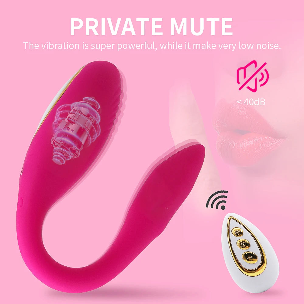 Vibromasseur Connecté 10 Modes – Port Discret en U, Télécommande Sans Fil, Stimulation du Point G pour Femme & Couple