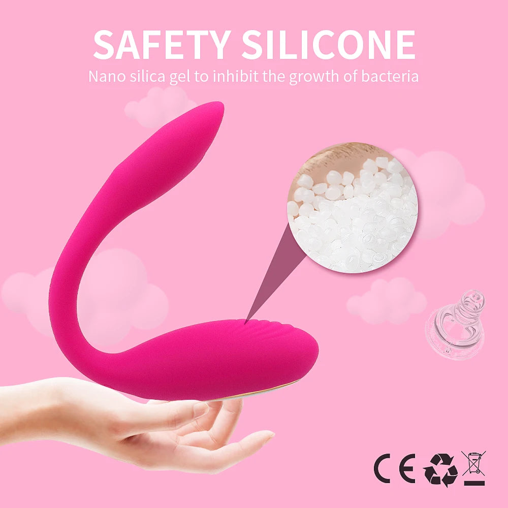 Vibromasseur Connecté 10 Modes – Port Discret en U, Télécommande Sans Fil, Stimulation du Point G pour Femme & Couple