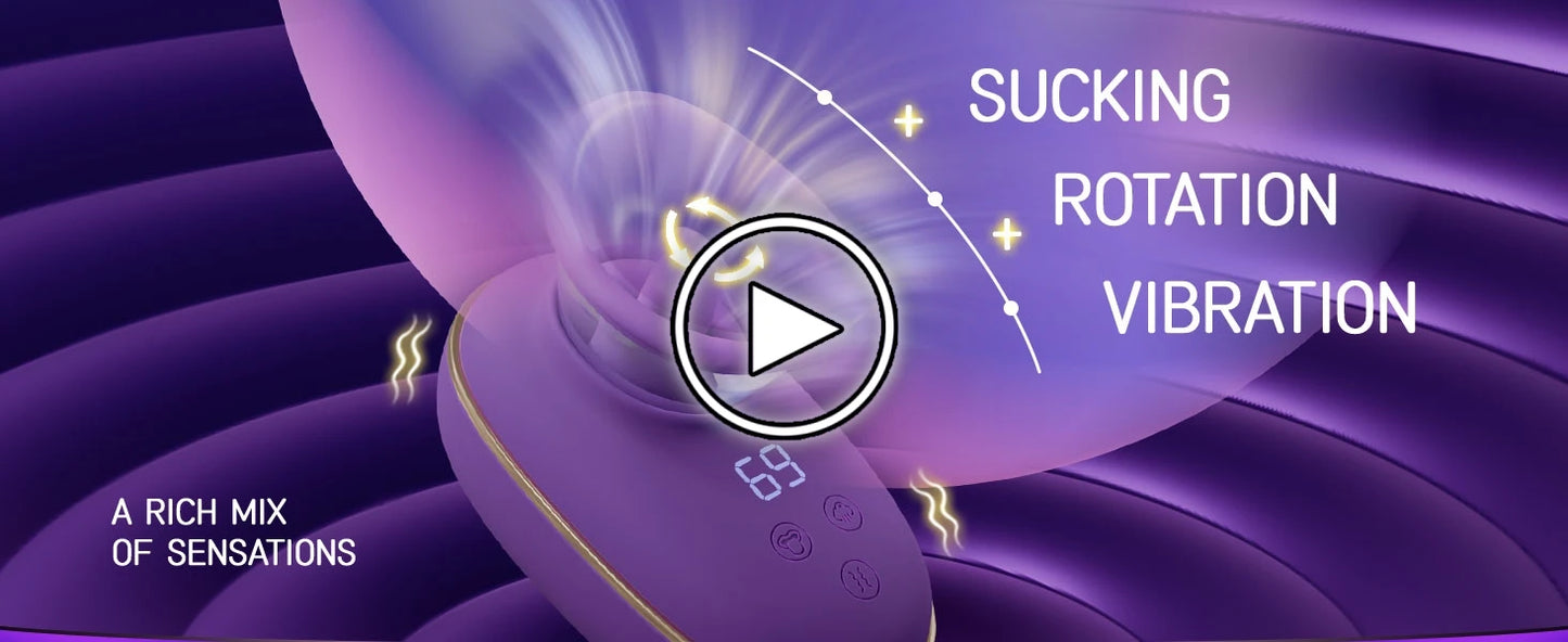 Vibromasseur Clitoridien avec Succion et Langue Léchante – Stimulateur Intime Multifonction pour Femme | Masturbateur Clitoris, Mamelons et Vagin