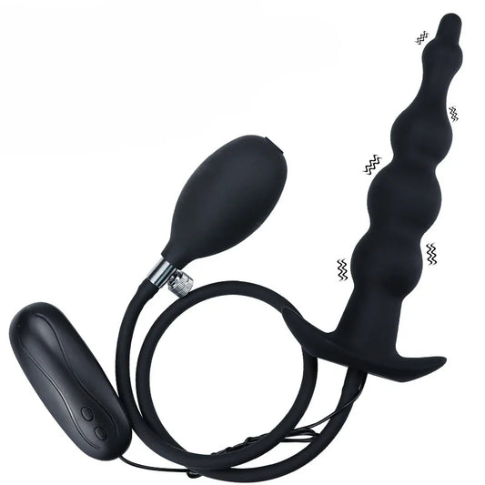 Plug Anal Gonflable Vibrant - 12 Modes de Vibration | Massage Prostatique et Expansion Anale