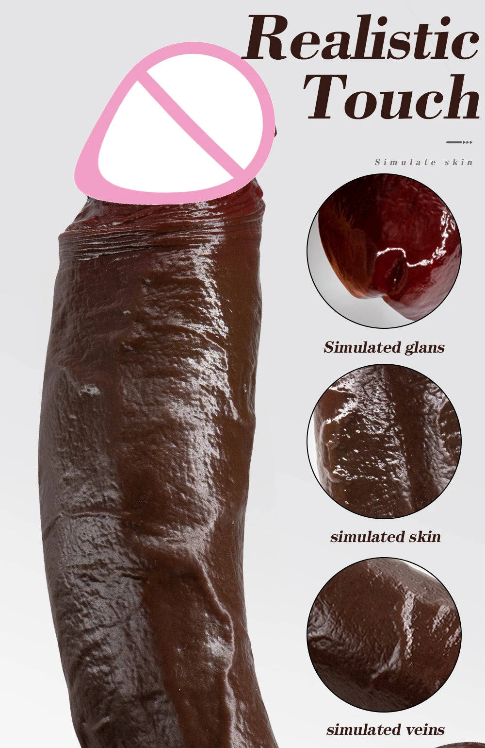 Long Dildo Réaliste Noir avec Ventouse - Plug Anal XXL en Forme de Gros Phallus | Sextoy Homme et Femme