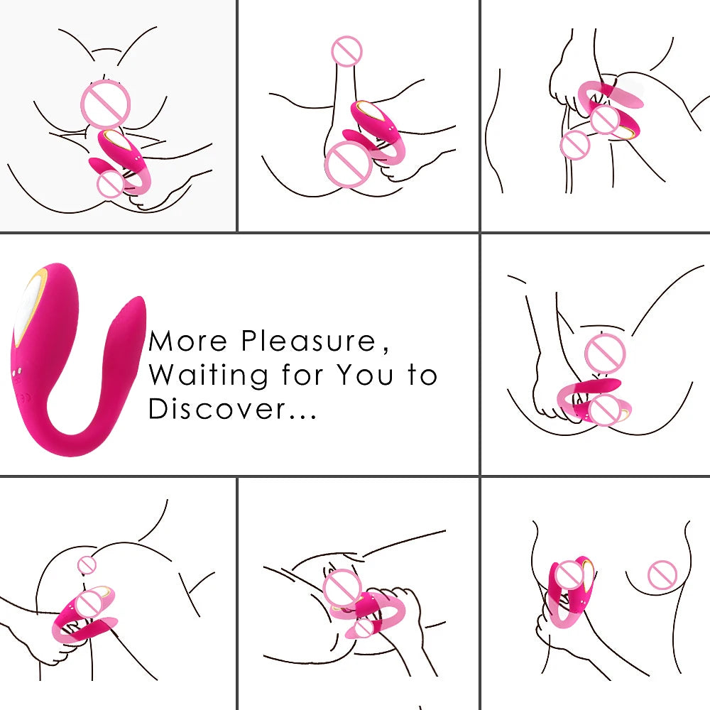 Vibromasseur Connecté 10 Modes – Port Discret en U, Télécommande Sans Fil, Stimulation du Point G pour Femme & Couple