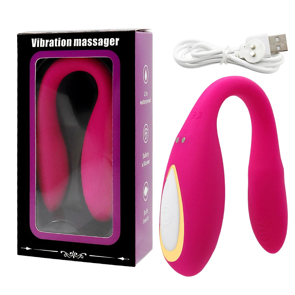 Vibromasseur Connecté 10 Modes – Port Discret en U, Télécommande Sans Fil, Stimulation du Point G pour Femme & Couple