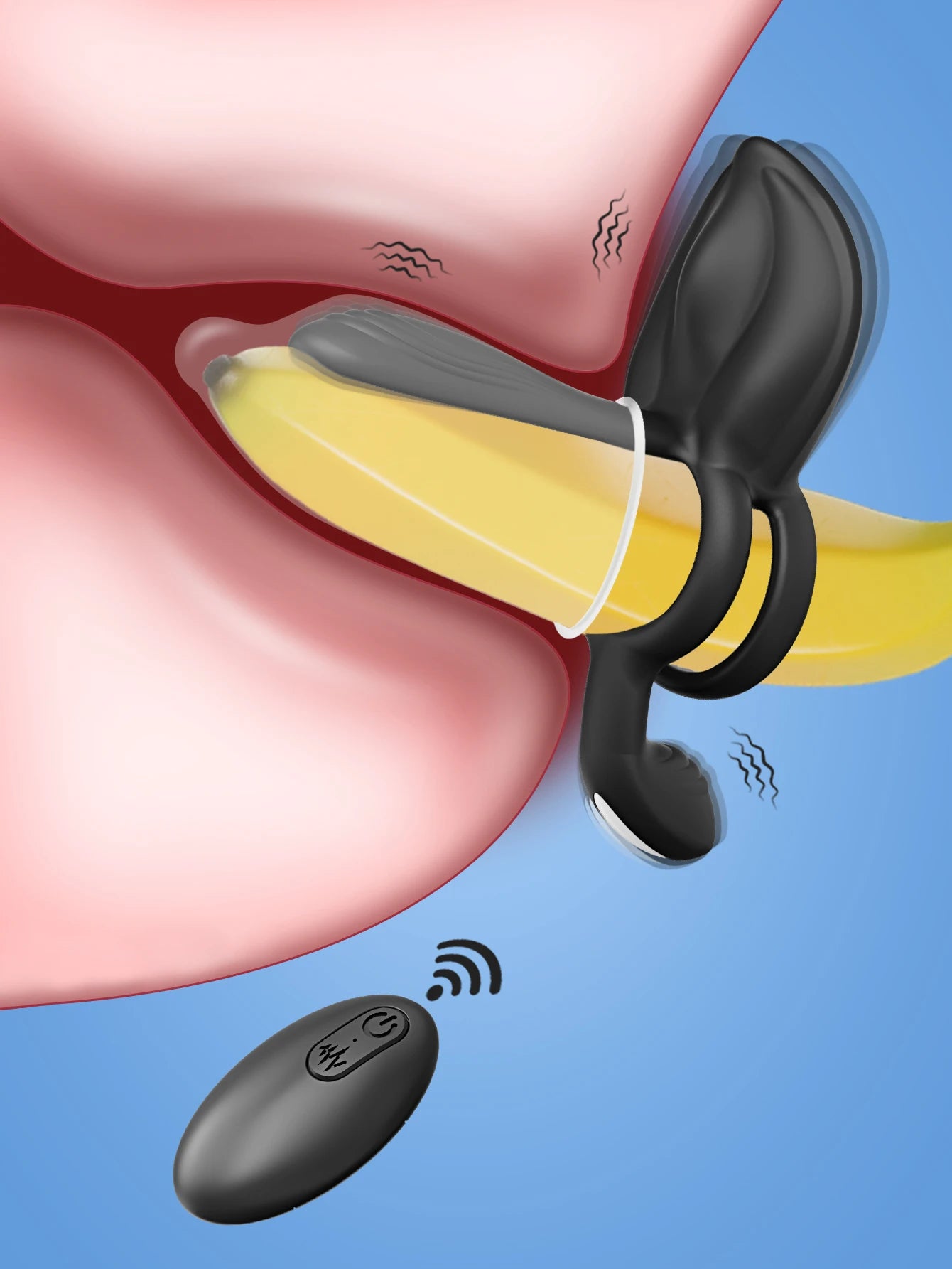 Cock Ring Vibrant pour Hommes - Retard d’Éjaculation | Stimulation du Clitoris, Point G et Anal | Sextoy Couple