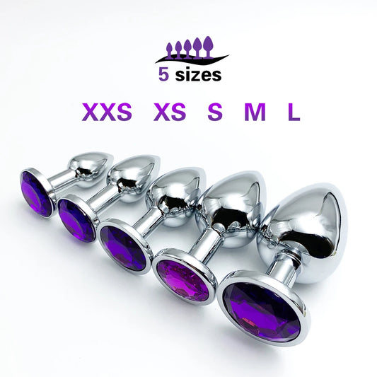 Plug Anal Métallique avec Base Bijou - | 5 Tailles Disponibles