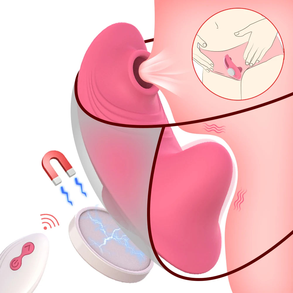 "Vibromasseur suceur de clitoris télécommandé – Stimulation intense, culotte vibrante discrète, plaisir sans les mains."