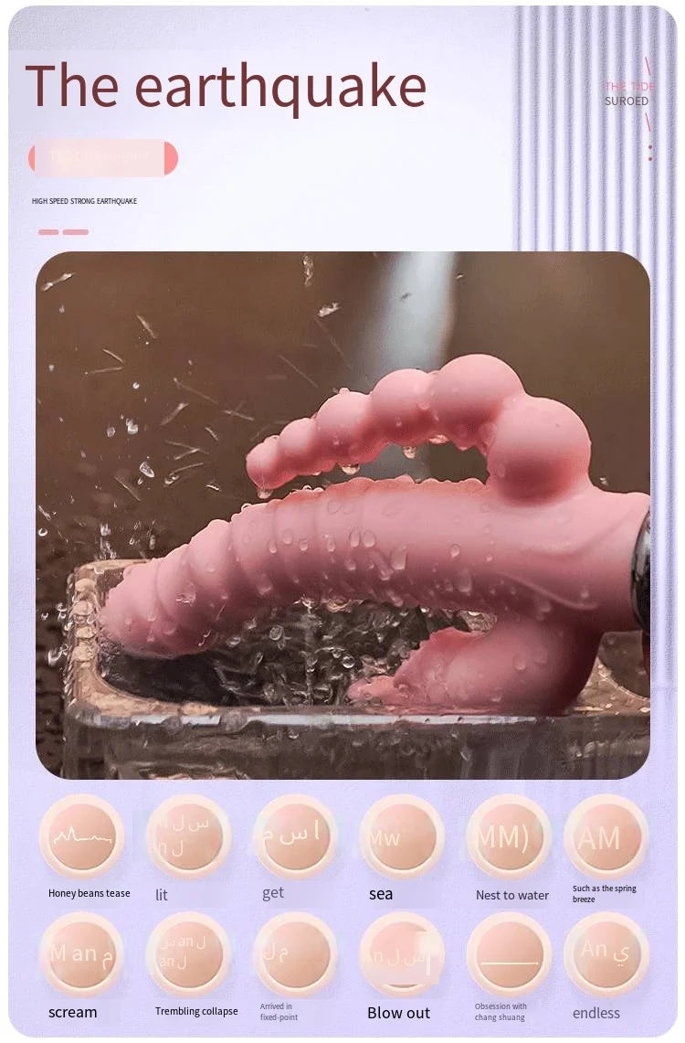 LickLip 3 en 1 – Vibromasseur Rabbit avec Fonction Léchage de Langue, Double Tige et Stimulation Triple | Sextoy Haute Précision pour Femme