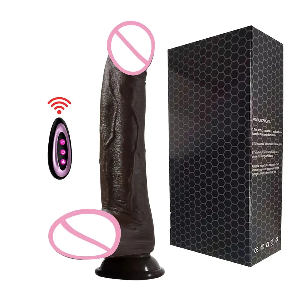 Gode Réaliste Téléscopique Vibrant Chauffant – Contrôle à Distance via Appli