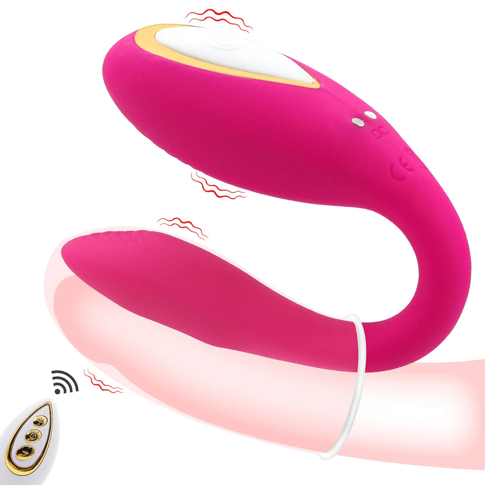 Vibromasseur Connecté 10 Modes – Port Discret en U, Télécommande Sans Fil, Stimulation du Point G pour Femme & Couple
