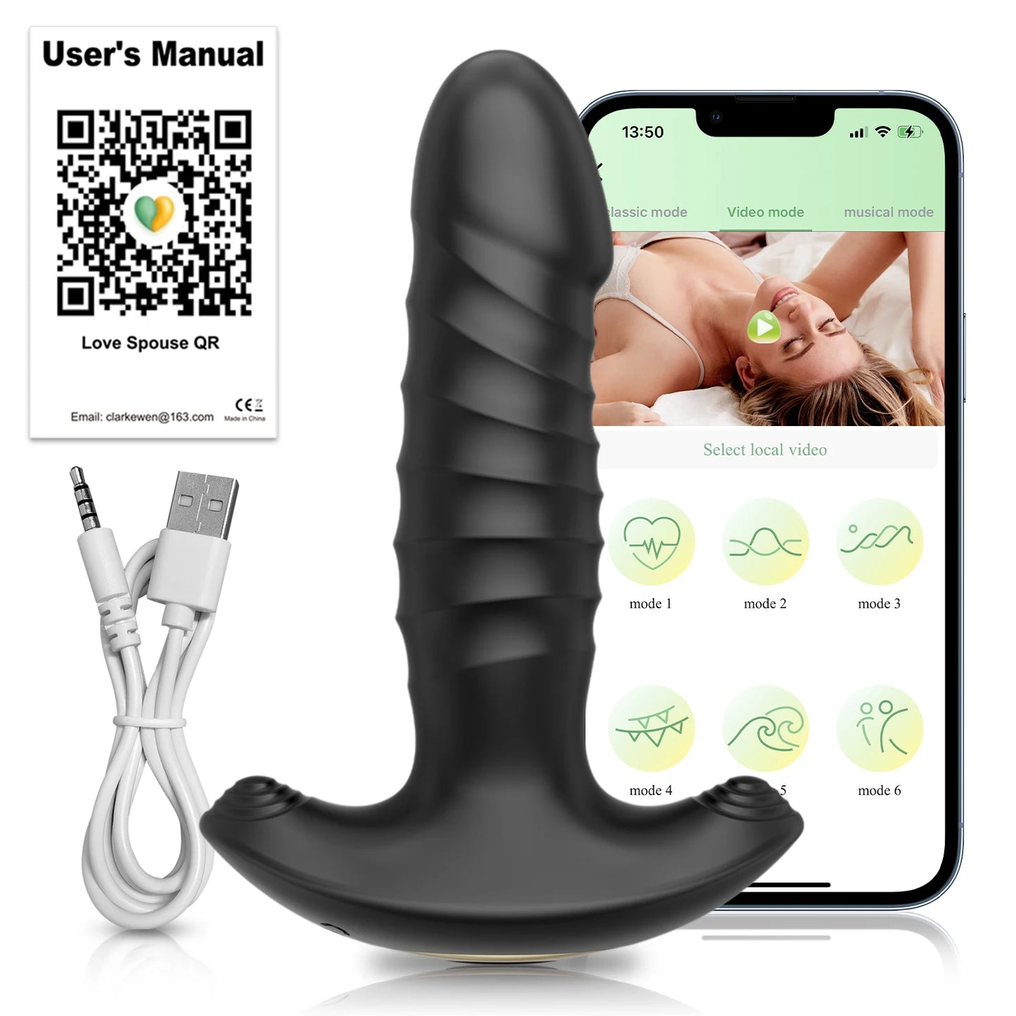 Plug Anal Téléscopique avec Contrôle via Application – Vibromasseur Prostatique et Vaginal pour Homme et Femme | Sextoy Unisexe Connecté