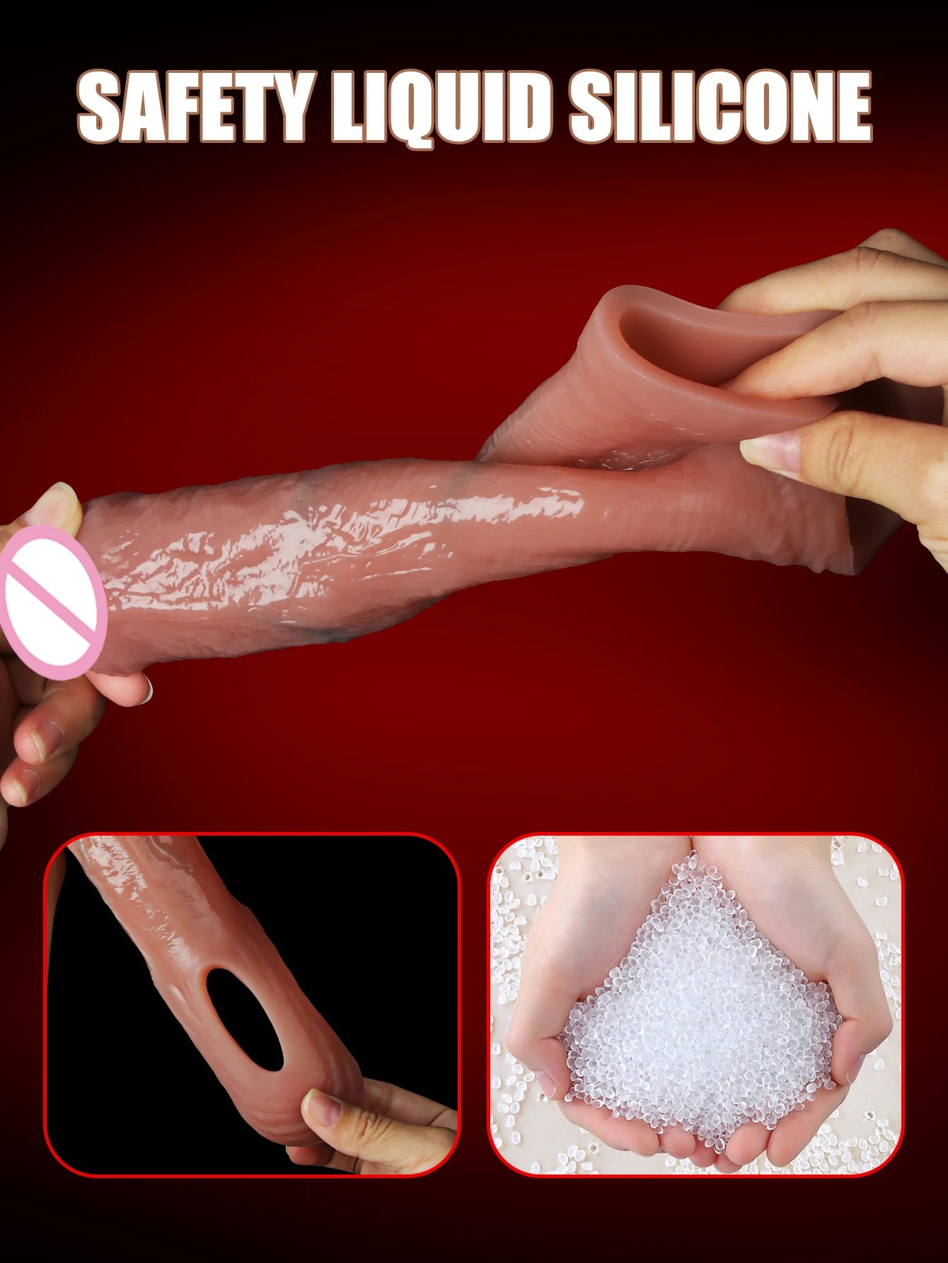 Penis Cock Sleeve Male Sex Toy Penis Enlarger Extender for Men Realistic Dildo Penis Ring to Lock the Sperm Male Penis Training