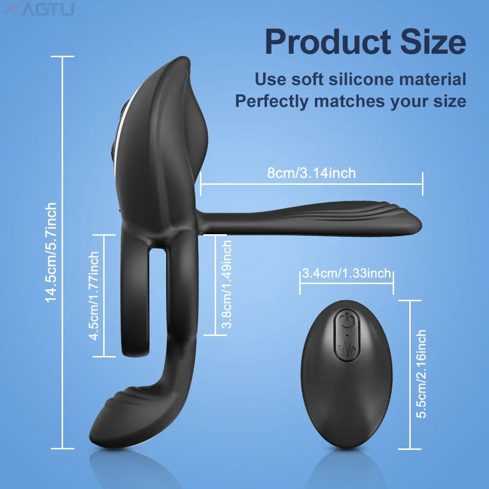 Cock Ring Vibrant pour Hommes - Retard d’Éjaculation | Stimulation du Clitoris, Point G et Anal | Sextoy Couple