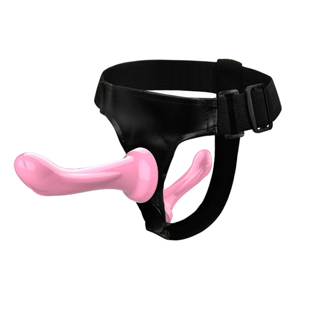Double Godemichet Vibrant avec Harnais - Strap-On pour Femmes Lesbiennes - Sextoy Érotique pour Jeux à Deux et Bondage DouxProducts Strapon Sex Shops